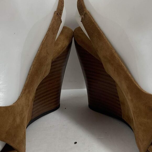 Ugg women's US 6,5 Suede wooden Wedge Hazel Platform Slingback Sandals Shoes - Picture 7 of 13